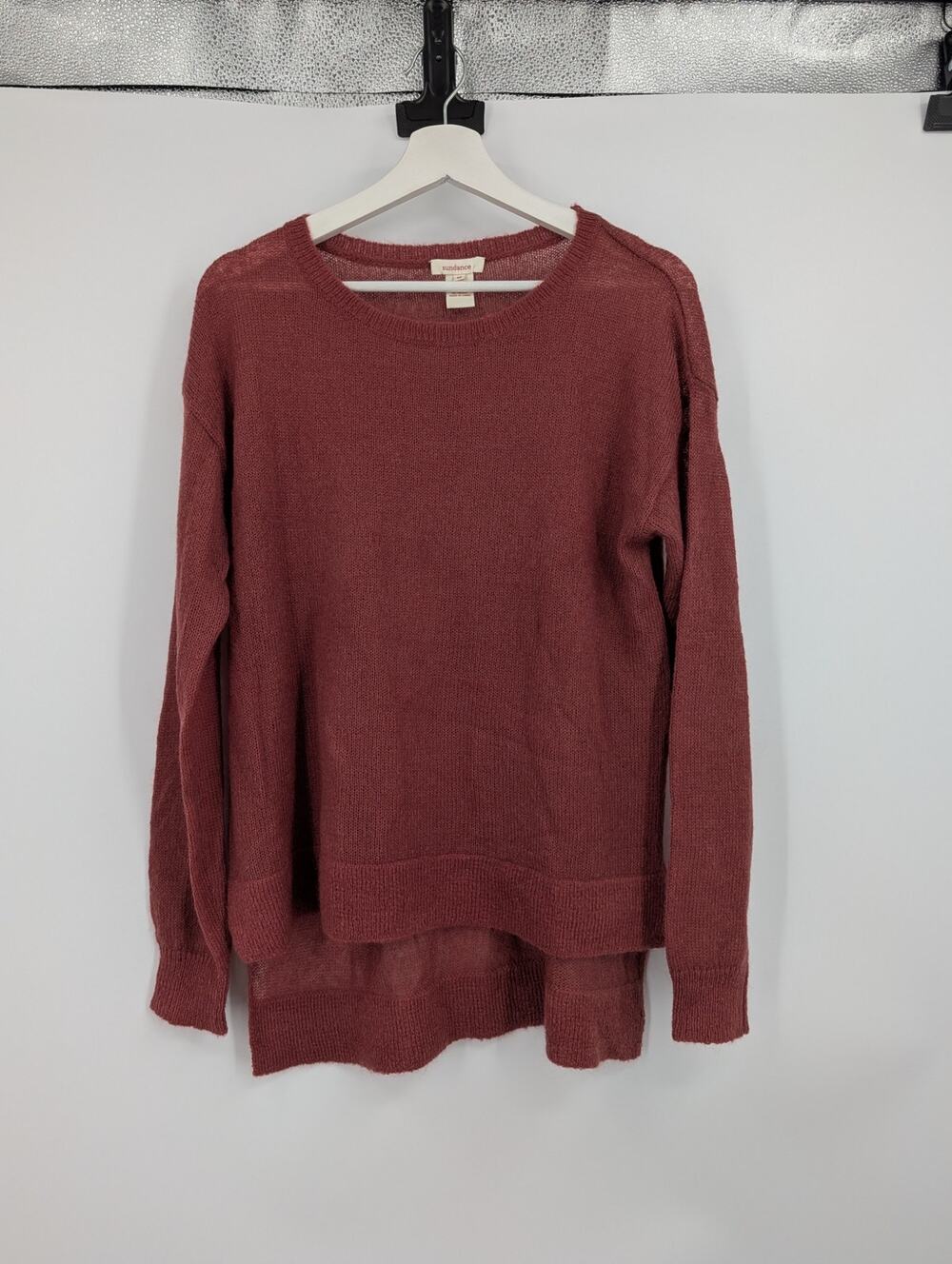 Sundance Mohair Blend Burgundy Light Weight Sweater Med Comfort Capsule Casual